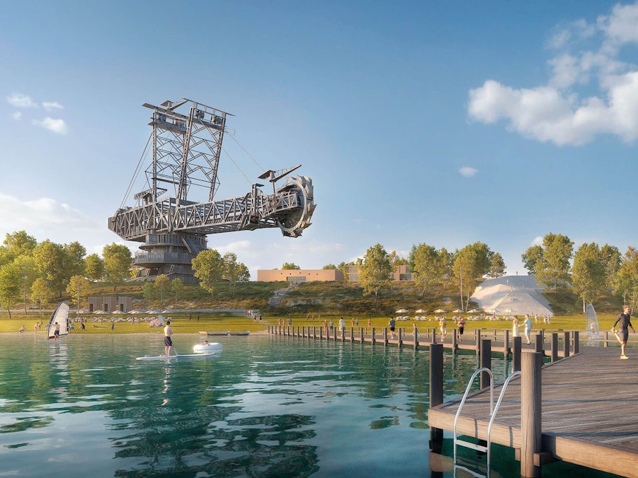 Das Foto zeigt eine Visualisierung. des Hambacher Sees.