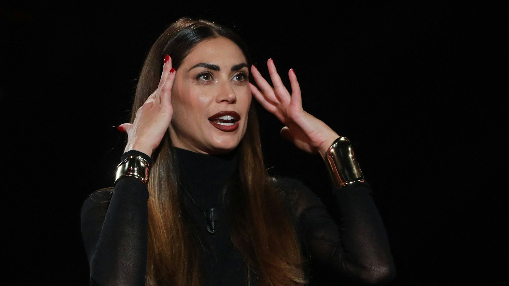Melissa Satta in der italienischen TV-Sendung „Belve“ im November 2023