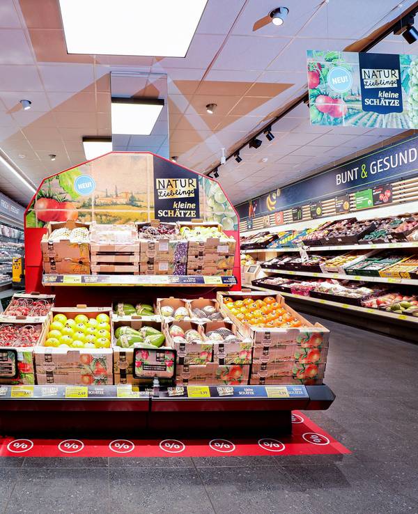 Eine Aldi-Filiale von innen in Langenfeld