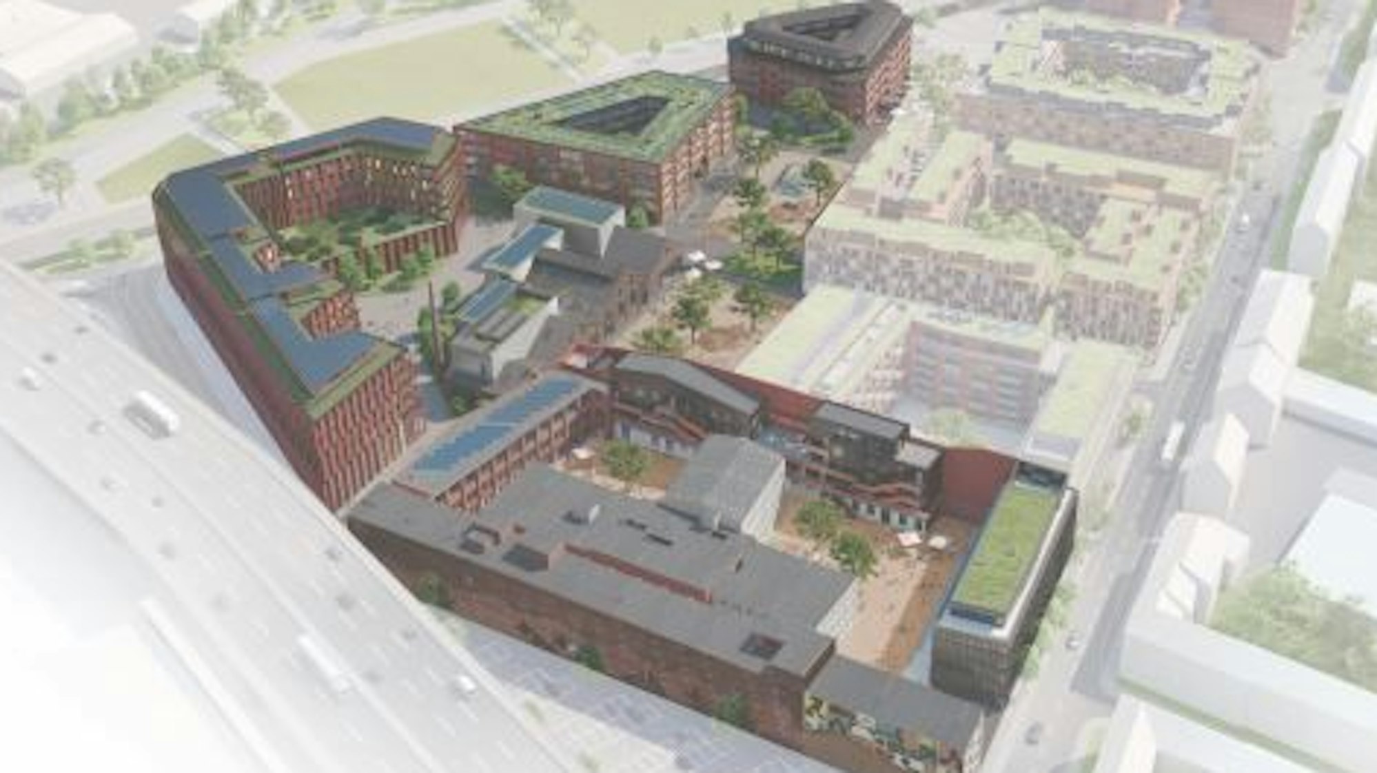 Eine Visualisierung des Cologneo-Campus, wo der neue Gebäudekomplex entsteht.