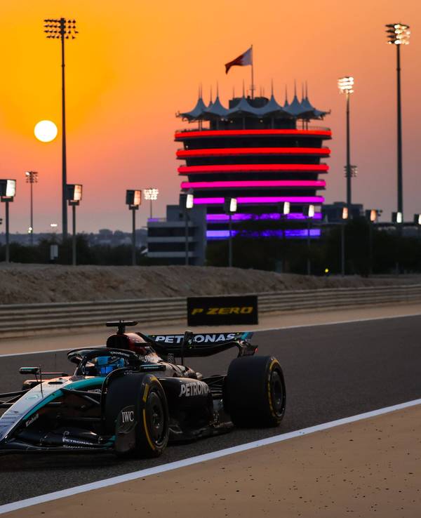 George Russell bei der Testfahrt in Bahrain.