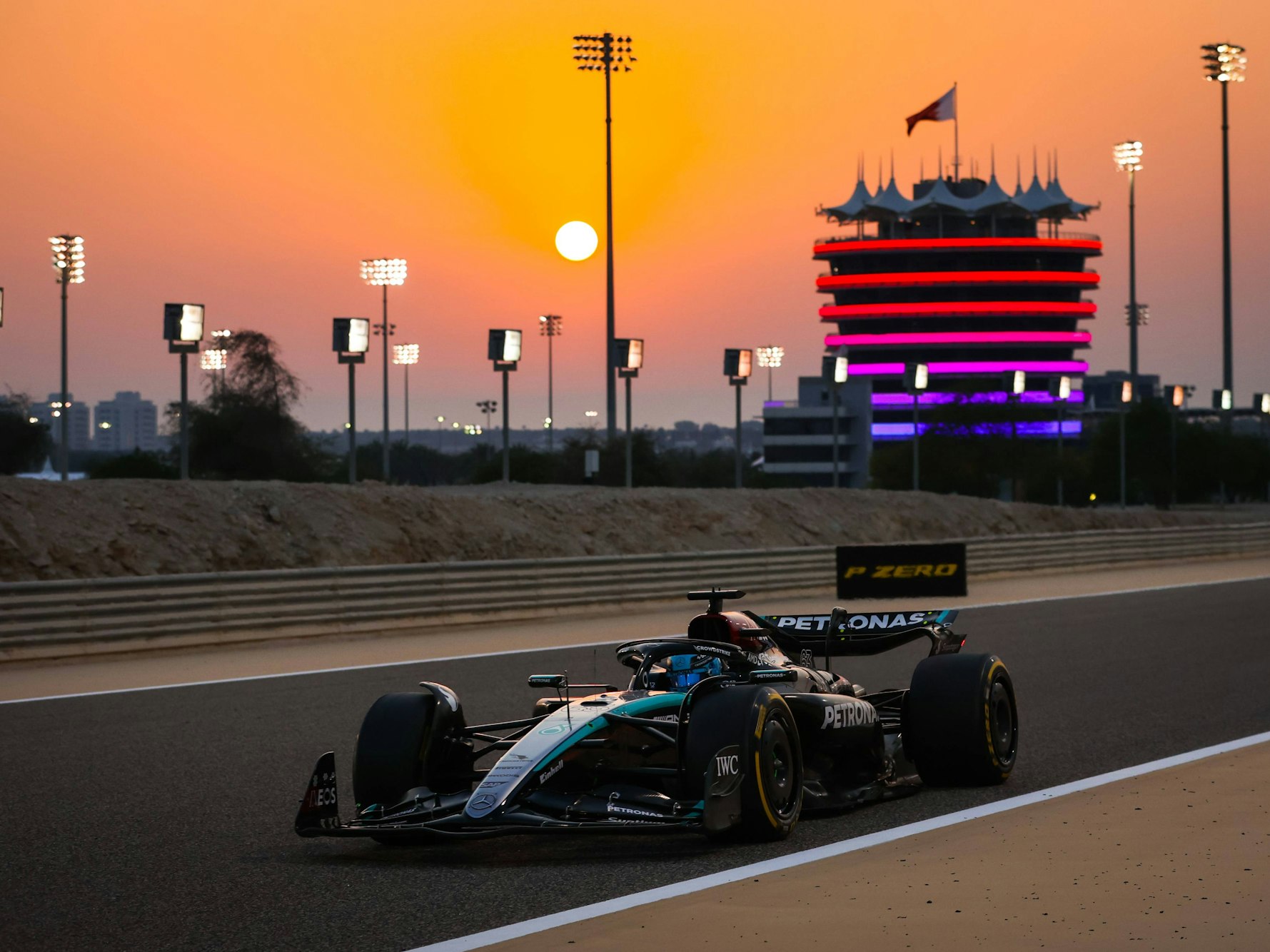 George Russell bei der Testfahrt in Bahrain.