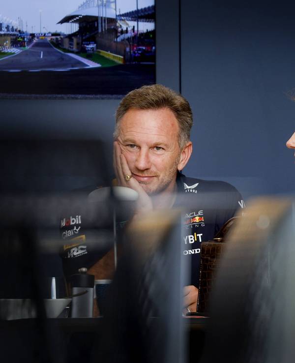 Red-Bull-Teamchef Christian Horner und Geri Halliwell vor dem Großen Preis von Bahrain.