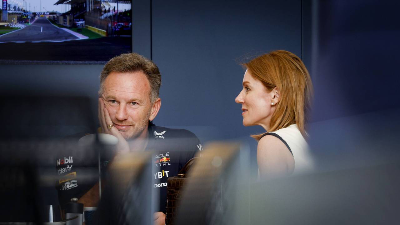 Red-Bull-Teamchef Christian Horner und Geri Halliwell vor dem Großen Preis von Bahrain.