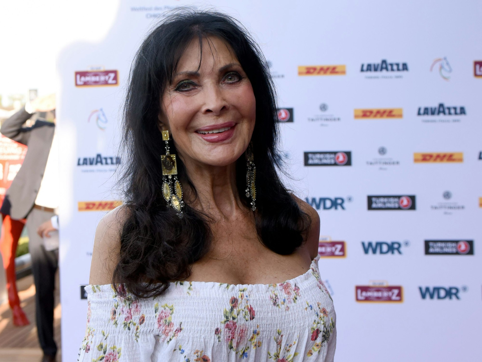 Die Sängerin Dunja Rajter kommt am 18.07.2017 in Aachen (Nordrhein-Westfalen) zur „Media Night“ im Rahmen des Reitturniers CHIO.