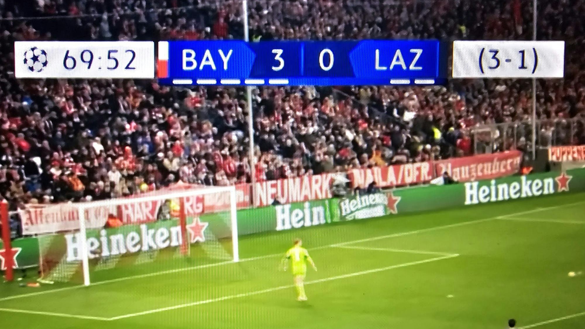 Die neue Spielanzeige in der Champions League.