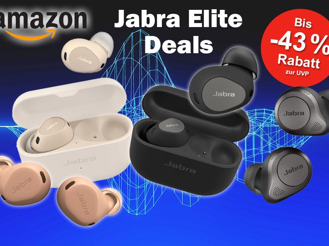 Jabra Elite 10 Bluetooth Kopfhörer sowie weitere Modelle aus der Reihe Jabra Elite in verschiedenen Farben.