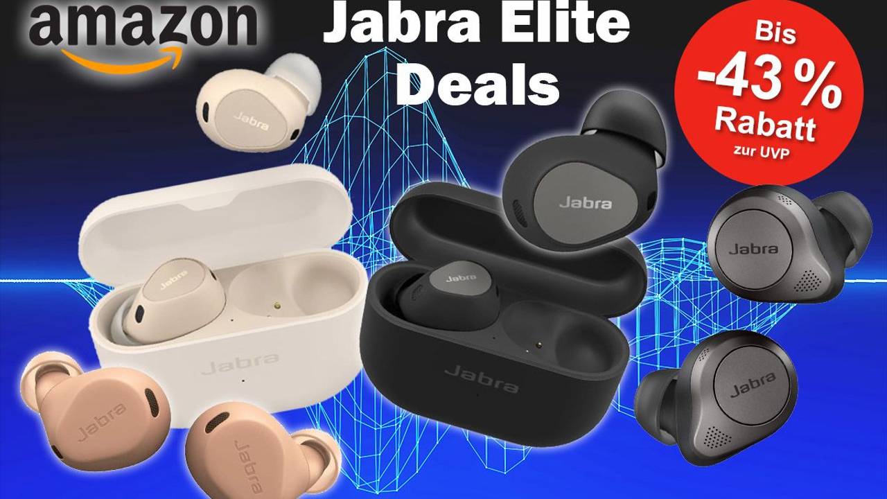 Jabra Elite 10 Bluetooth Kopfhörer sowie weitere Modelle aus der Reihe Jabra Elite in verschiedenen Farben.
