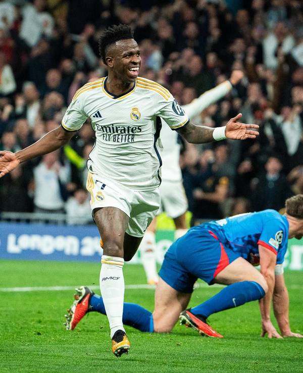 Vinícius Jr. bejubelt seinen Treffer zur 1:0-Führung am Mittwoch (6. März 2024) gegen RB Leipzig.