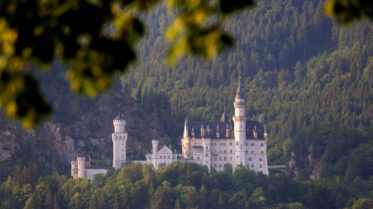 Das Schloss Neuschwanstein im Morgenlicht.