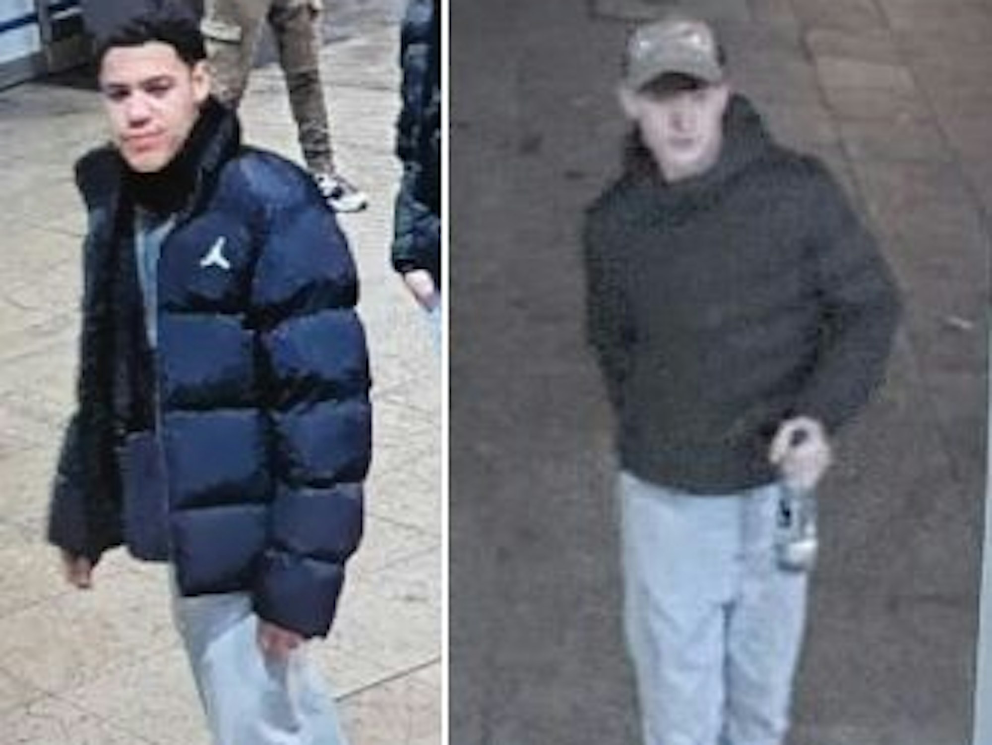 Die beiden Verdächtigen auf Fahndungsfotos.