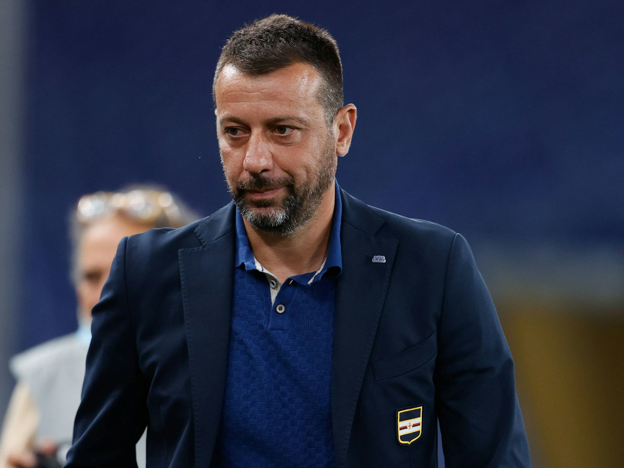 Roberto D'Aversa als Trainer von Sampdoria Genua beim Spiel gegen den AC Mailand.