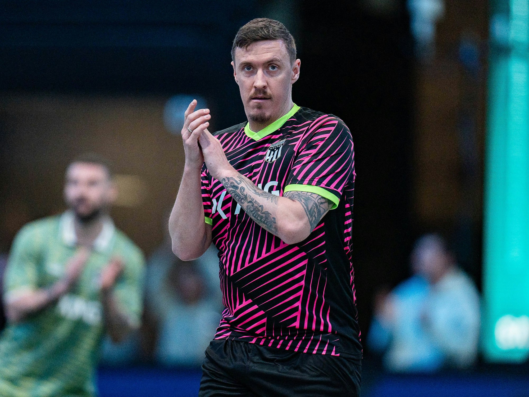 Max Kruse bei einem Spiel der Hallenfußball-Liga „Baller League“.