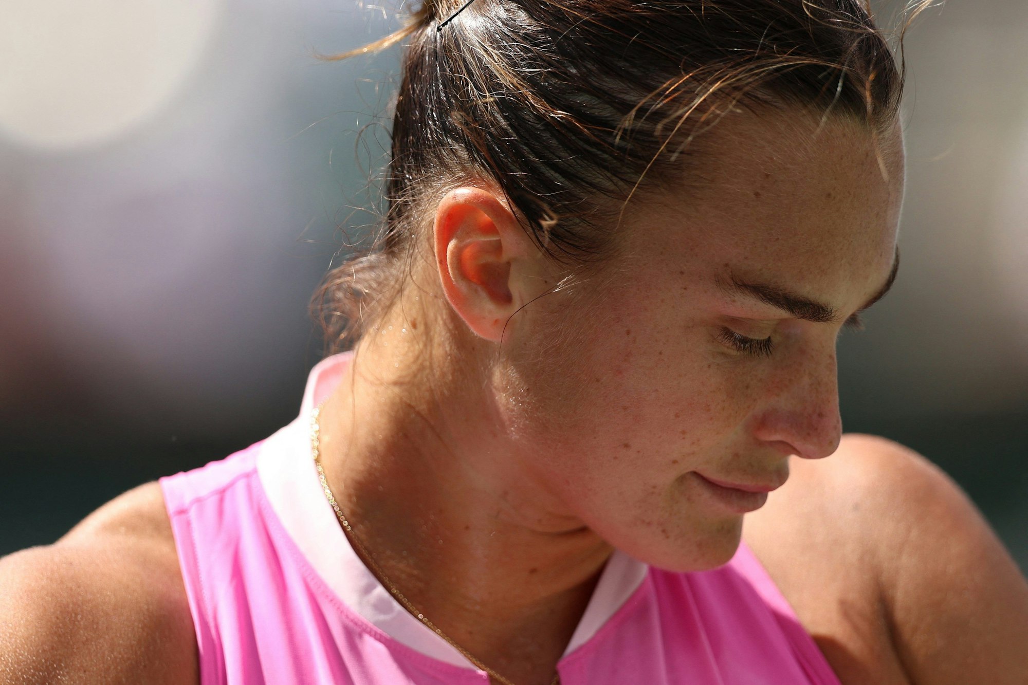 Aryna Sabalenka auf dem Platz in Indian Wells.