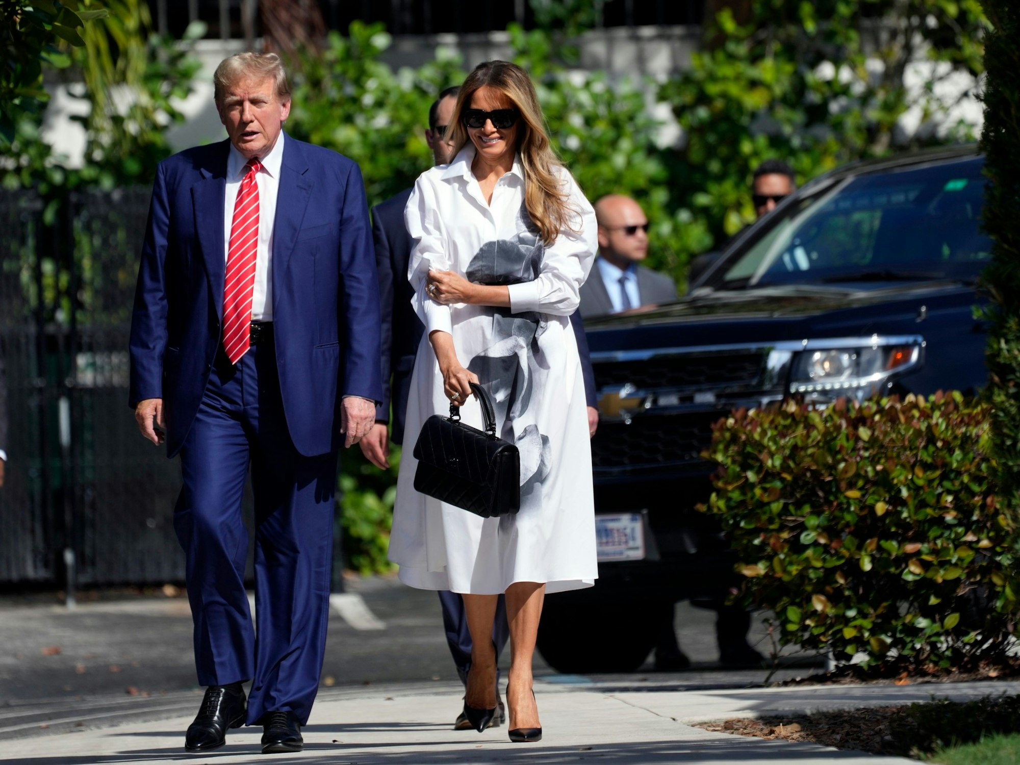 Melania Trump war am Dienstag (19. März 2024) in Florida zum ersten Mal während des aktuellen Wahlkampfs an der Seite ihres Mannes Donald Trump zu sehen.