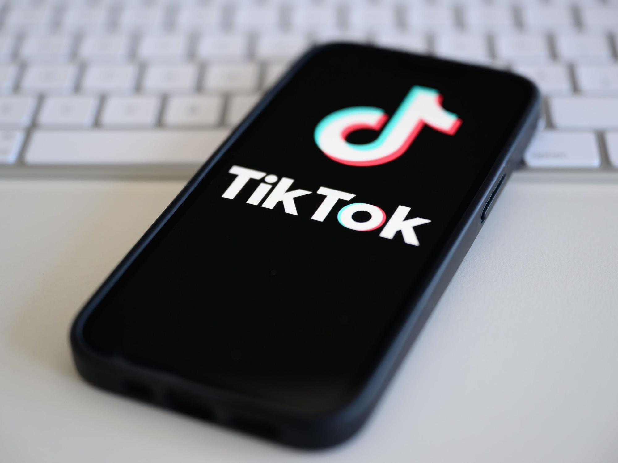 Auf einem Smartphone wird das Logo der Kurzvideo-Plattform TikTok angezeigt. Die deutsche Politik ist für ein schärferes Vorgehen gegen TikTok.