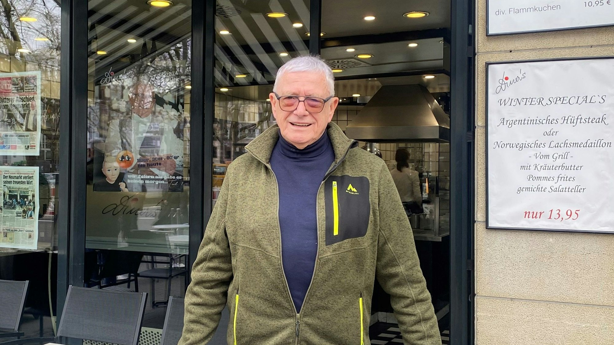 Diner’s-Wirt Rainer Diederichs vor seinem Geschäft