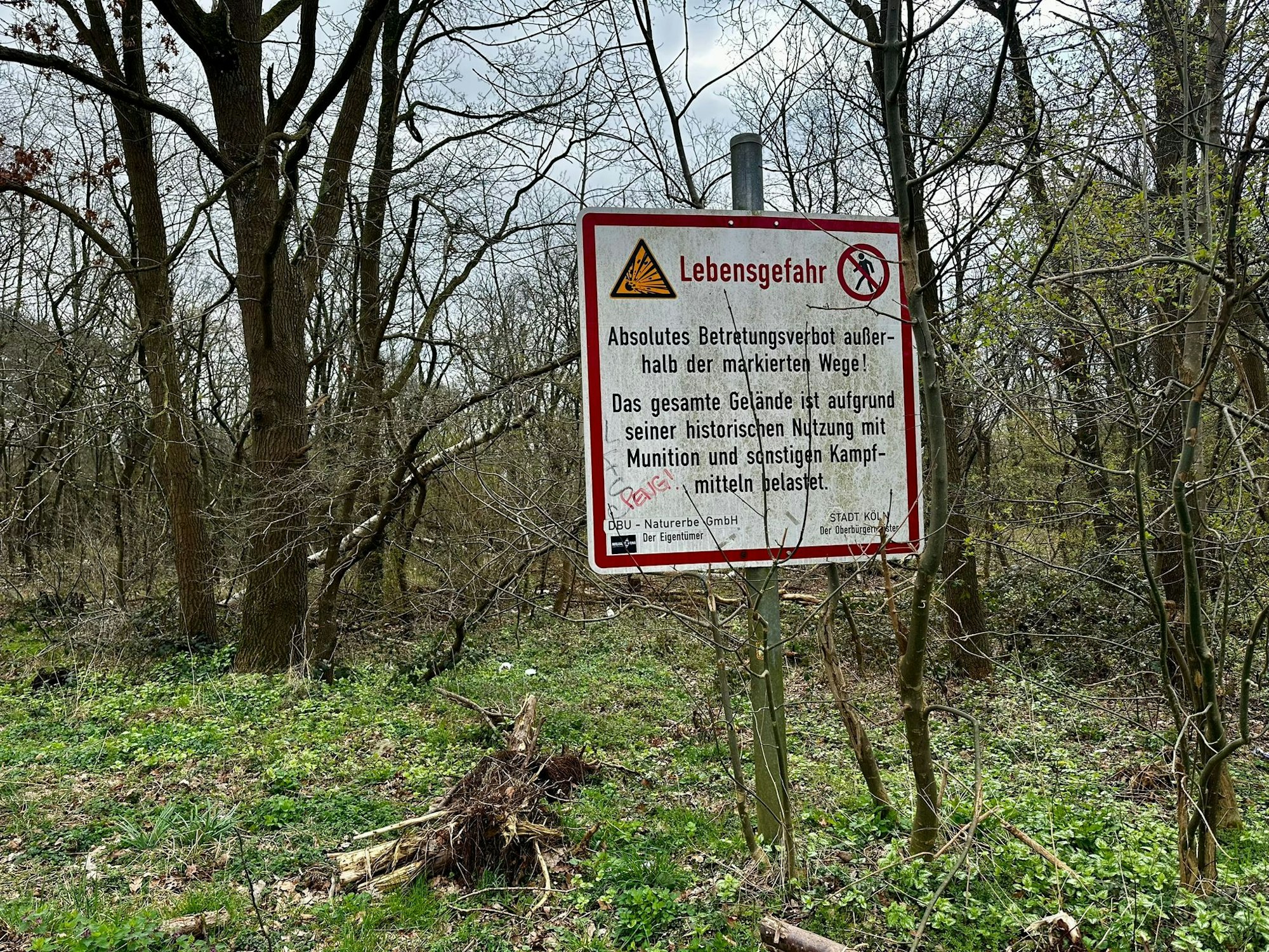 Hinweisschild in der Wahner Heide.
