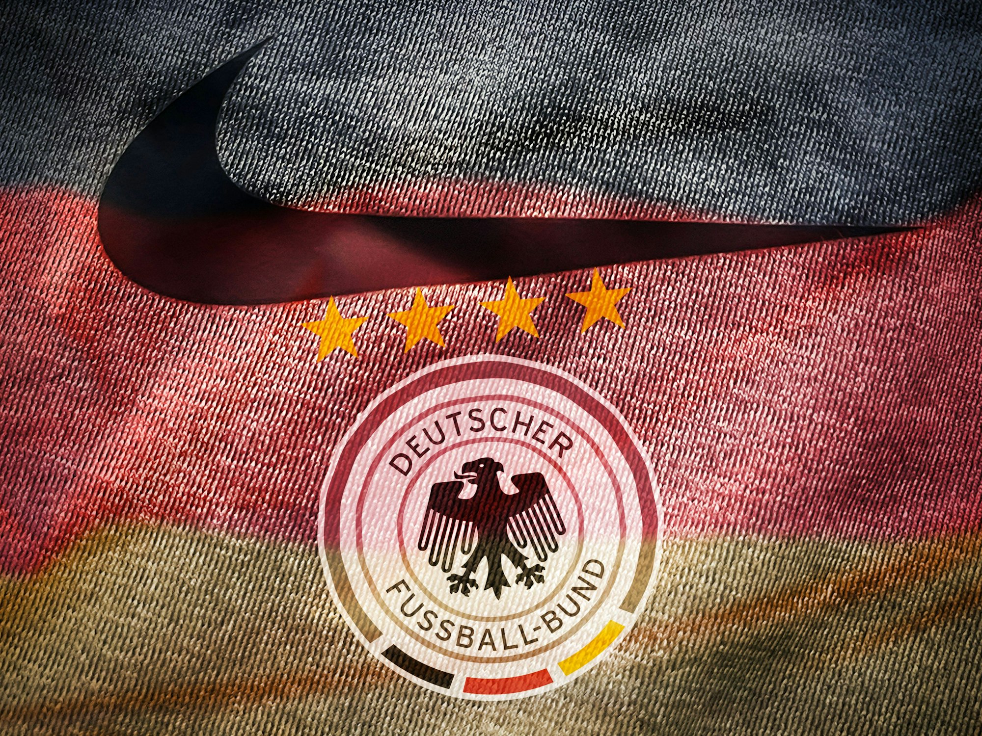 Das Wappen der Nationalmannschaft mit dem Nike-Logo darüber