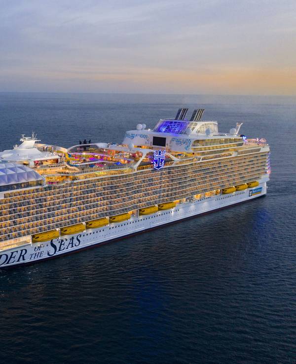 Die „Wonder of the Seas“ der Reederei Royal Caribbean, hier im Februar 2022.