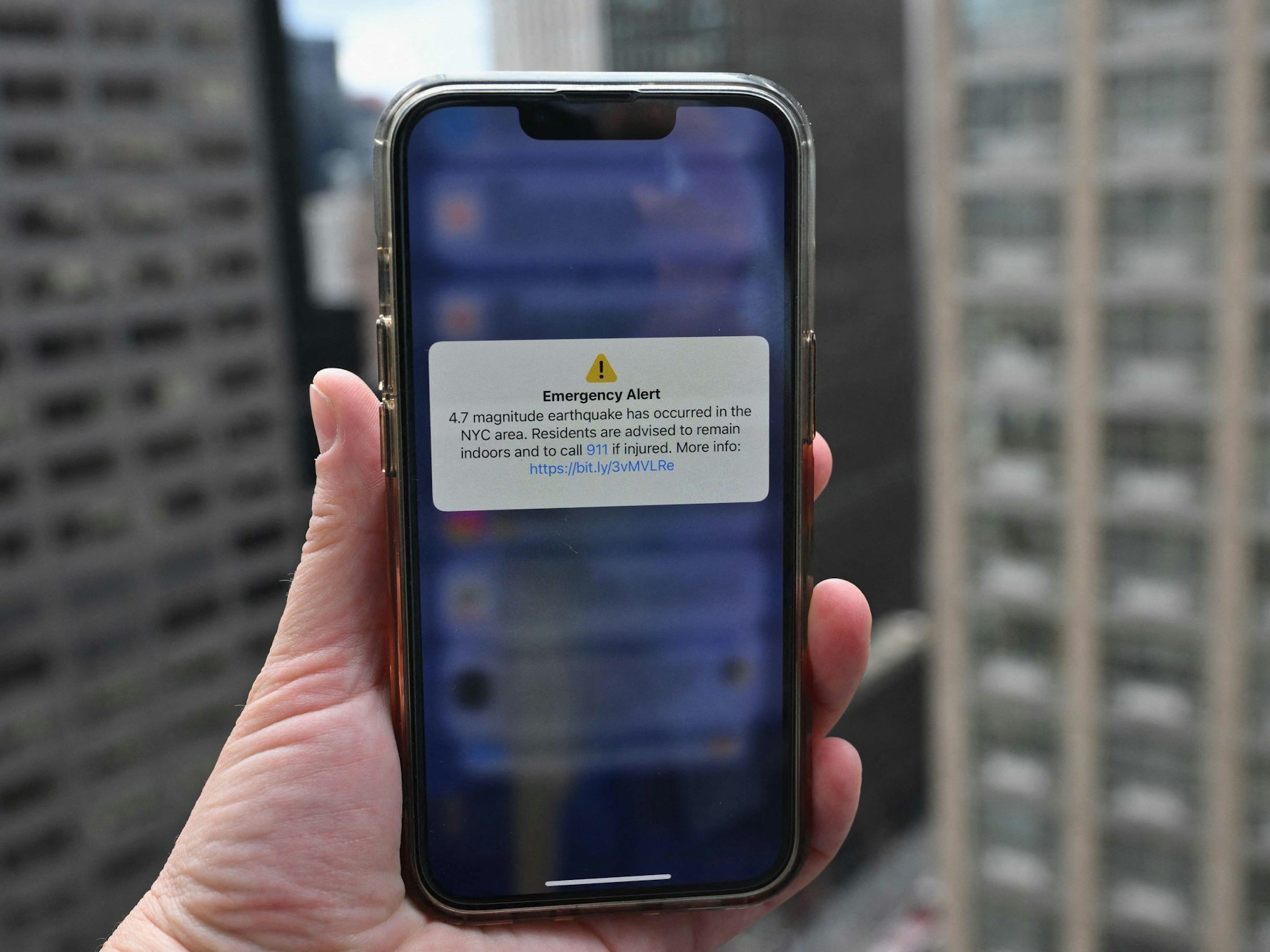 Diese Warnung bekamen die Bewohner New Yorks auf ihre Smartphones ausgespielt.