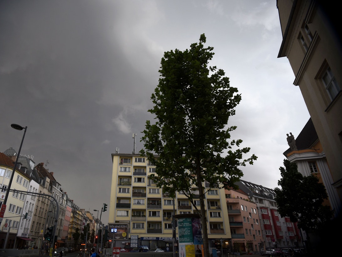 Unwetter in der Kölner Südstadt.