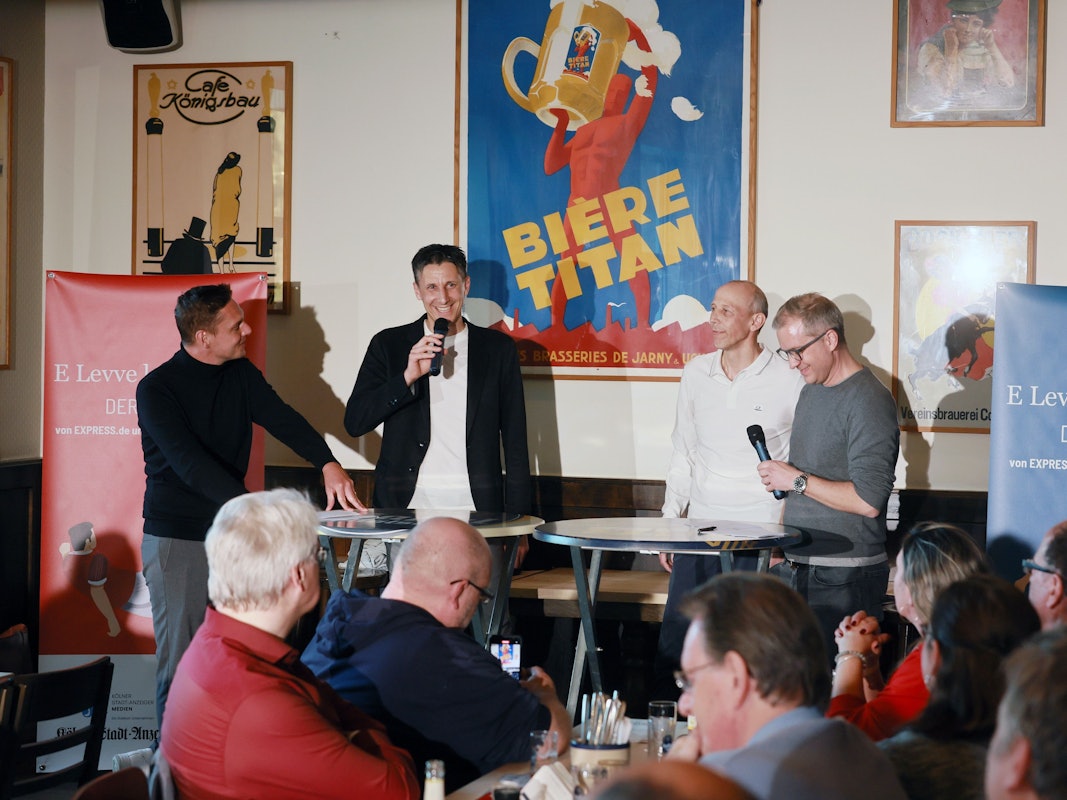 „E Leeve lang, Talk zum FC“ mit Christian Keller und Matthias Scherz.