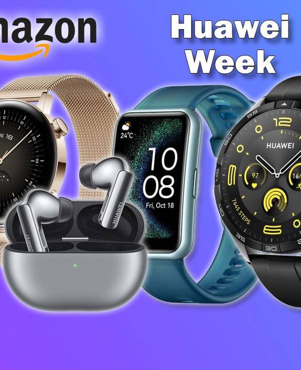 Huawei In Ear Kopfhörer und Smartwatches wie Huawei Watch GT 4 und Huawei FreeBuds Pro 3.