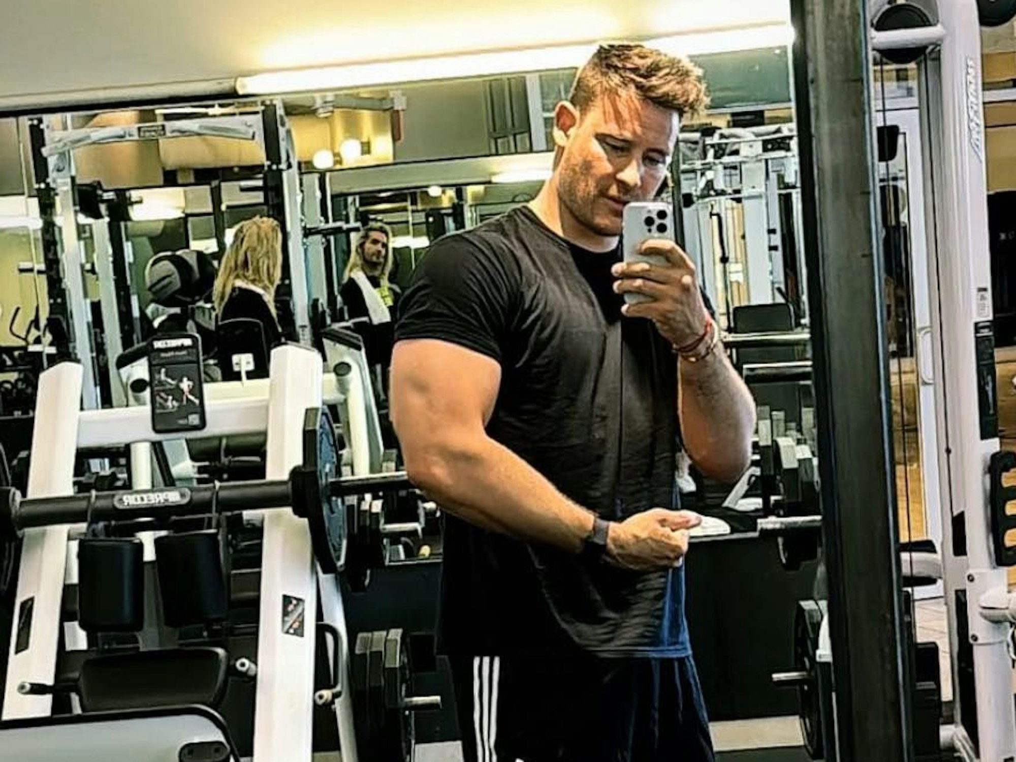 Marc Eggers im Fitnessstudio, 16. April 2024