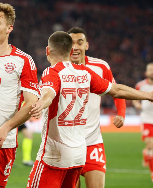 Joshua Kimmich bejubelt seinen entscheidenden Treffer im Viertelfinale der Champions League für den FC Bayern gegen Arsenal.