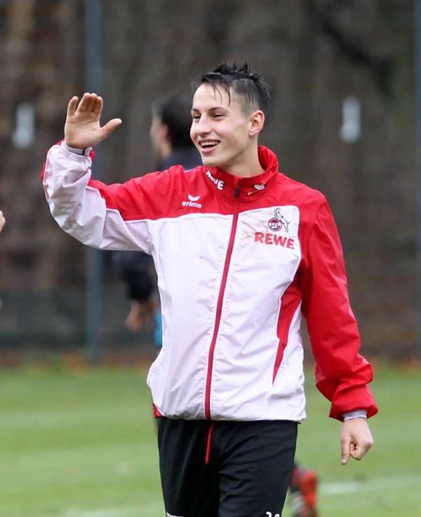Maurice Exslager und Fabian Schnellhardt beim Training des 1. FC Köln.