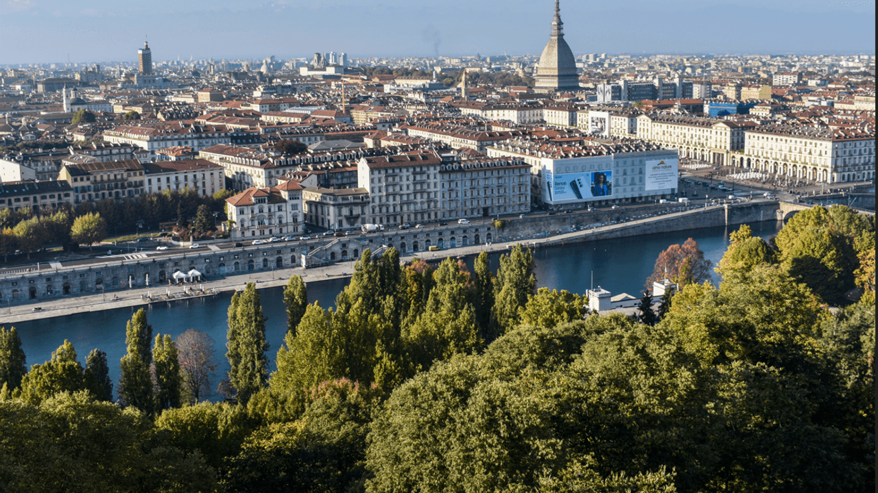 Die Stadt Turin von oben fotografiert.