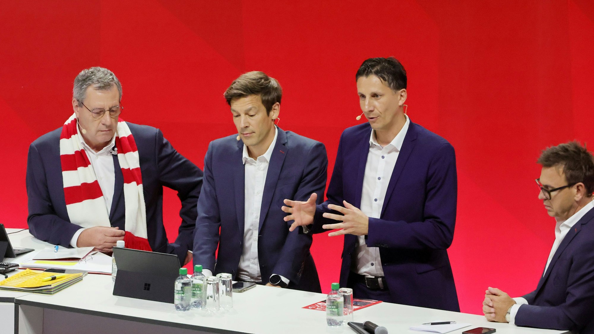 1. FC Köln, LanxessArena, Mitgliederversammlung, von links: Werner Wolf, Carsten Wettich, Christian Keller, Markus Rejek