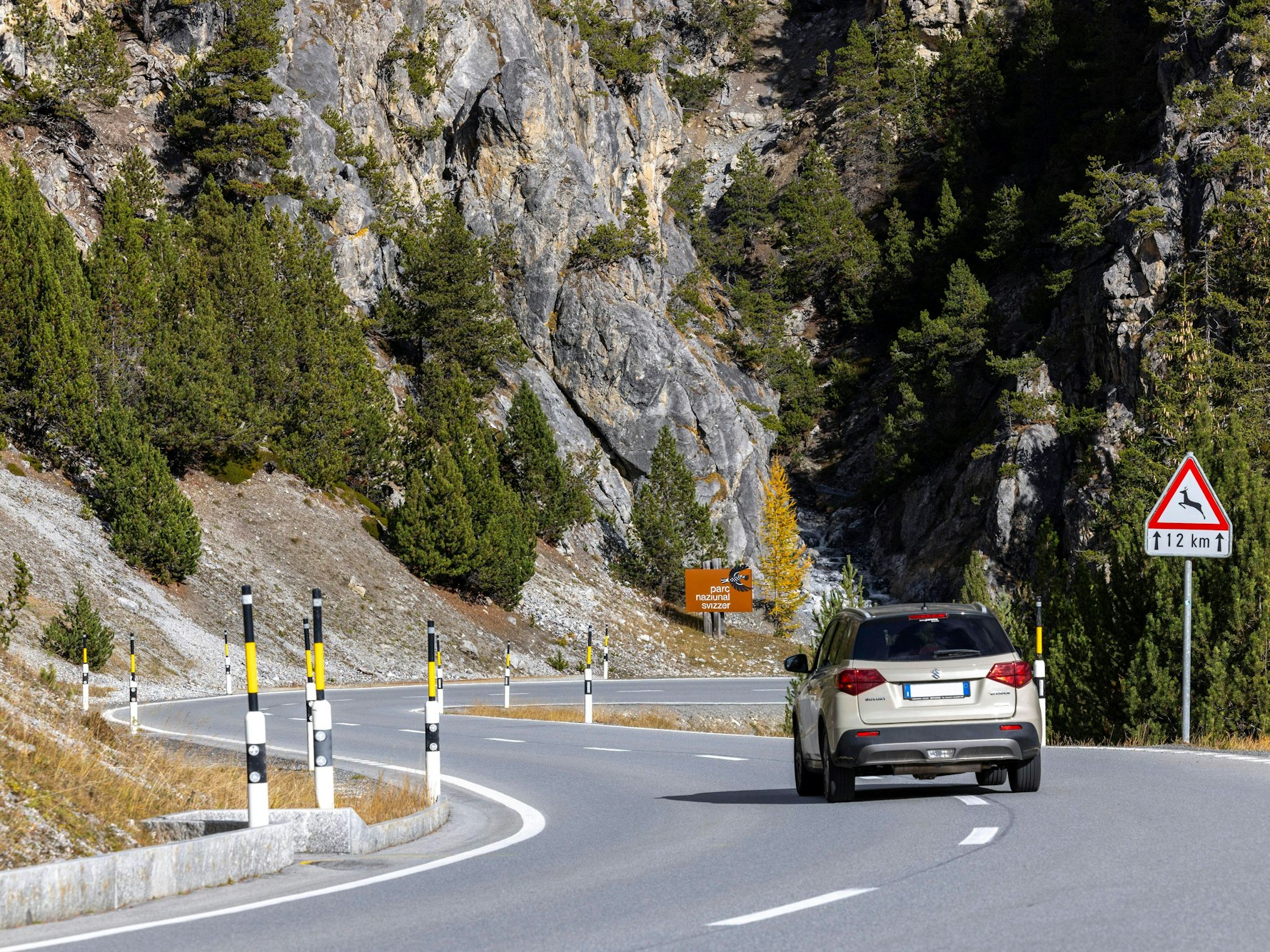 Zufahrt zum Schweizer Nationalpark, Zernez, Engadin, Graubünden, Schweiz