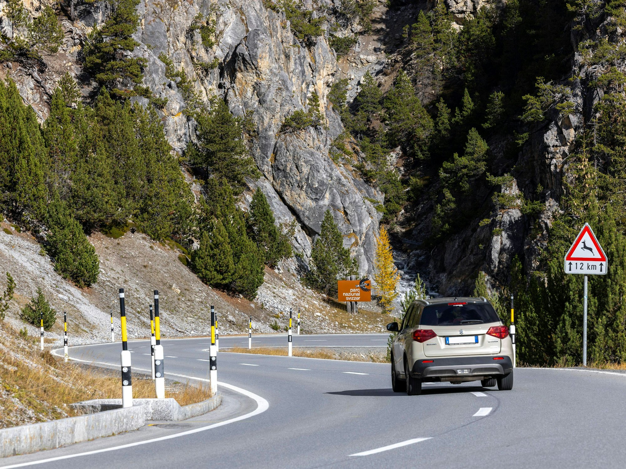 Zufahrt zum Schweizer Nationalpark, Zernez, Engadin, Graubünden, Schweiz