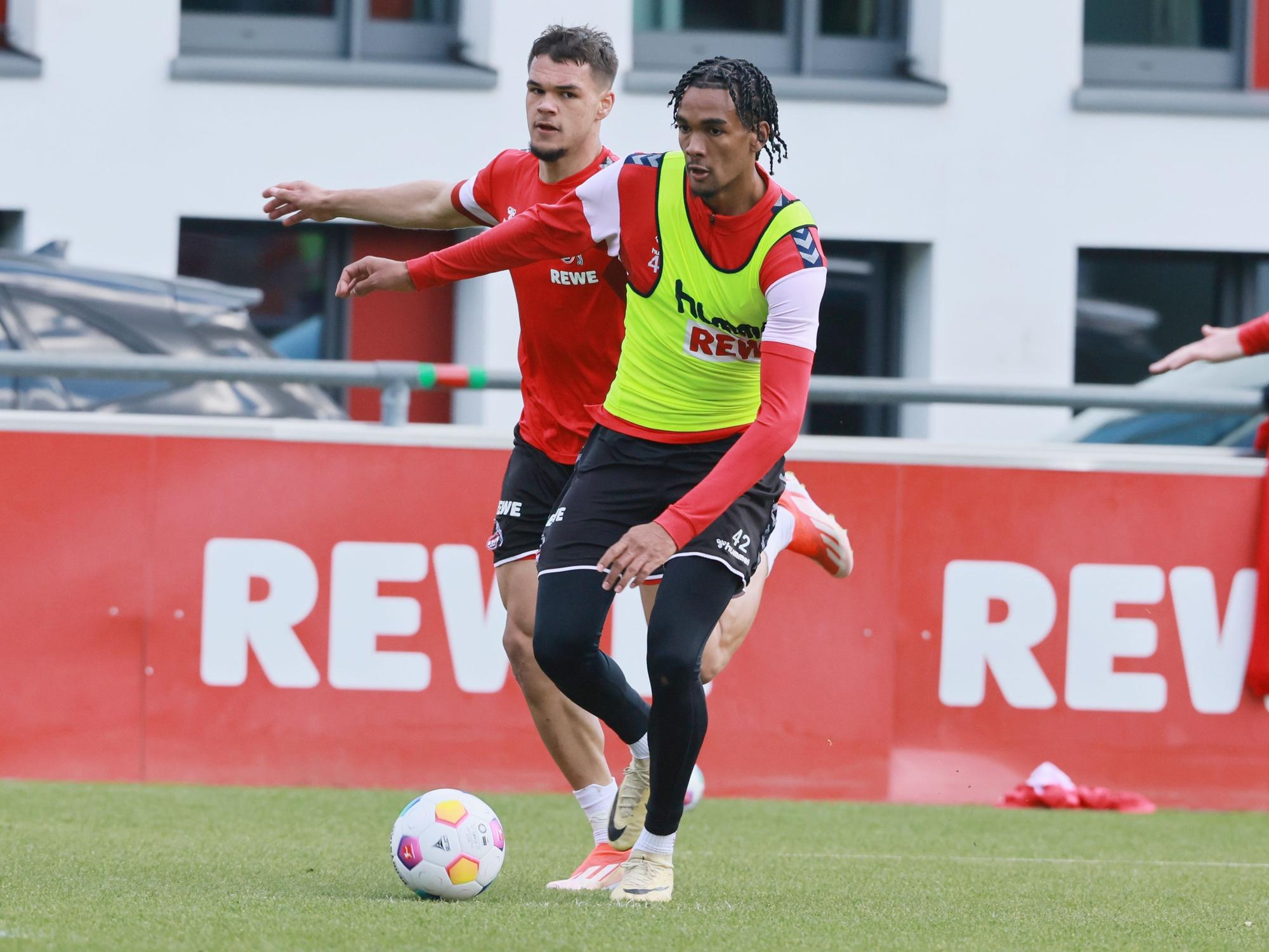 1. FC Köln, Training mit Max Finkgräfe und Damion Downs.