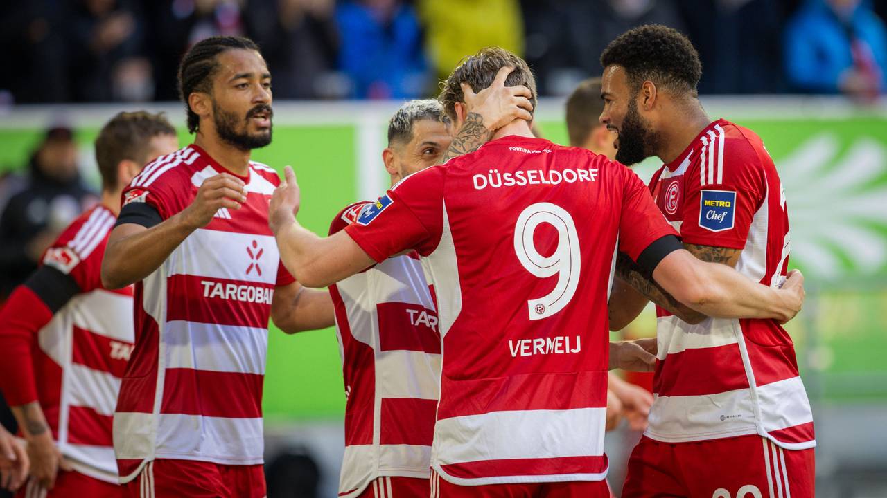 Torjubel der Düsseldorfer Spieler