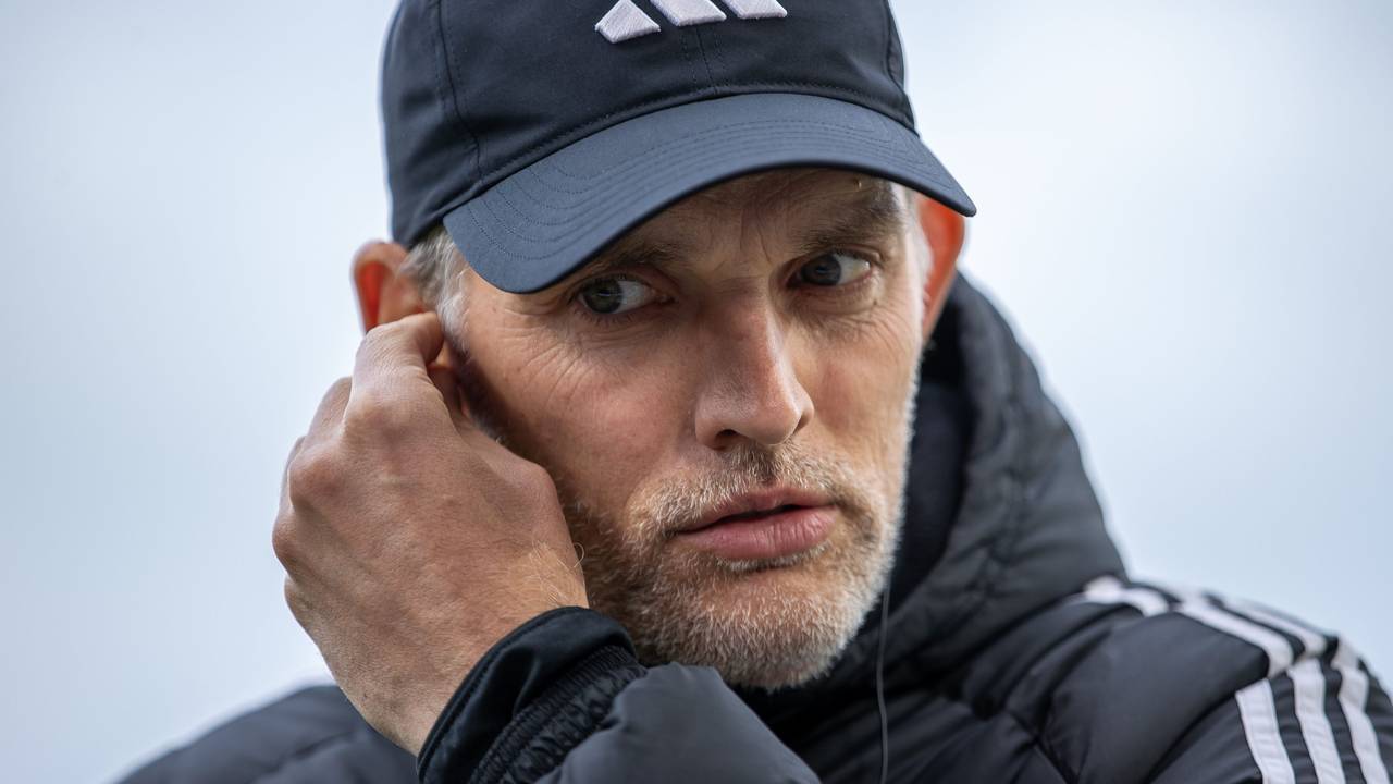 Trainer Thomas Tuchel von Bayern München beim Interview.