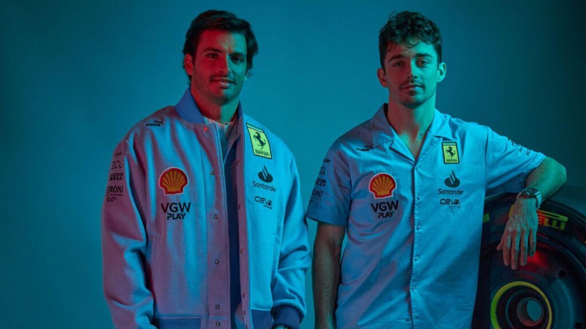 Ferrari schickt Carlos Sainz und Charles Leclerc in Miami in blauen Autos und Overalls ins Rennen.