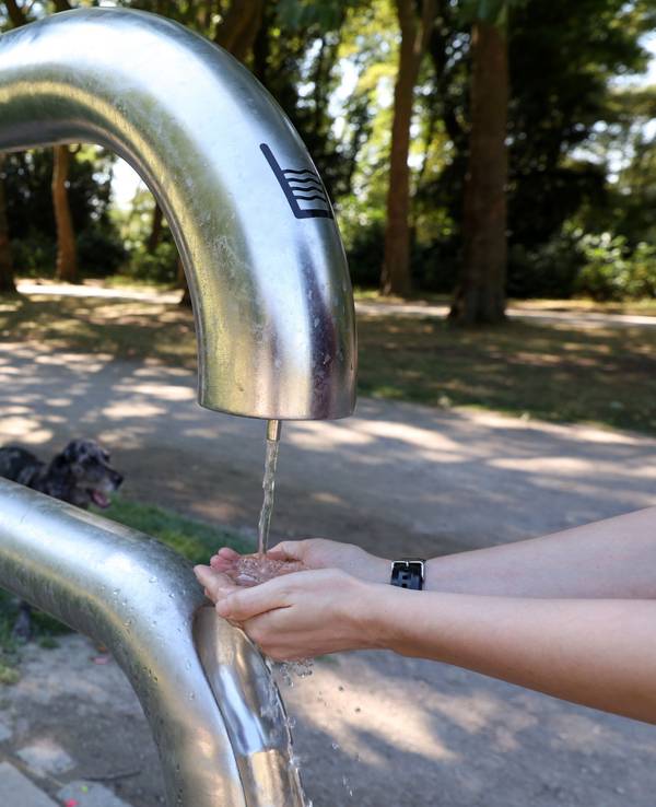 Trinkwasserbrunnen im Blücherpark im August 2022