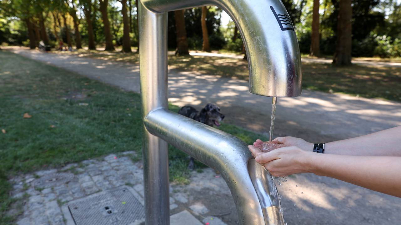 Trinkwasserbrunnen im Blücherpark im August 2022