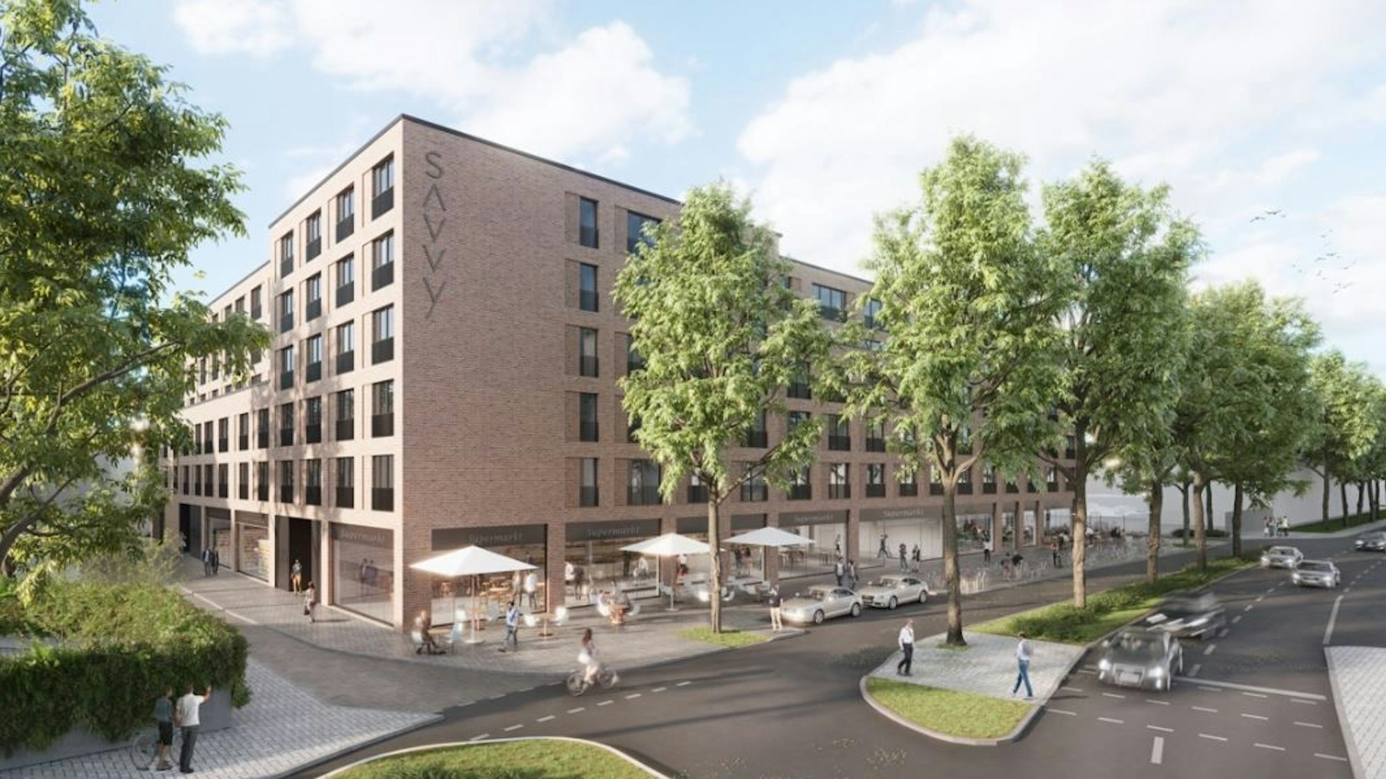 Eine Visualisierung es Neubaus in Köln-Ehrenfeld