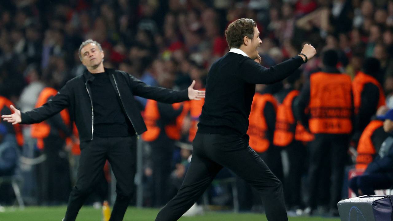 Der eine jubelt, der andere hadert: Luis Enrique und Edin Terzic beim Halbfinal-Rückspiel der Champions League zwischen Paris Saint-Germain und Borussia Dortmund.