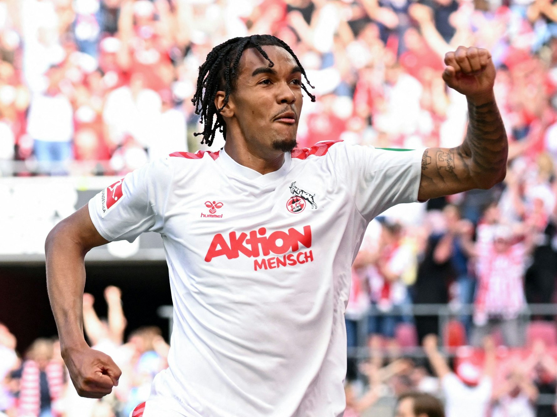 Damion Downs jubelt über sein Tor gegen Union Berlin.