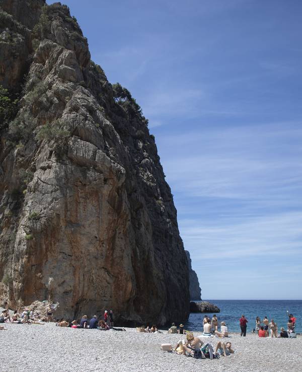 Der Strand „Sa Calobra“ auf Mallorca.