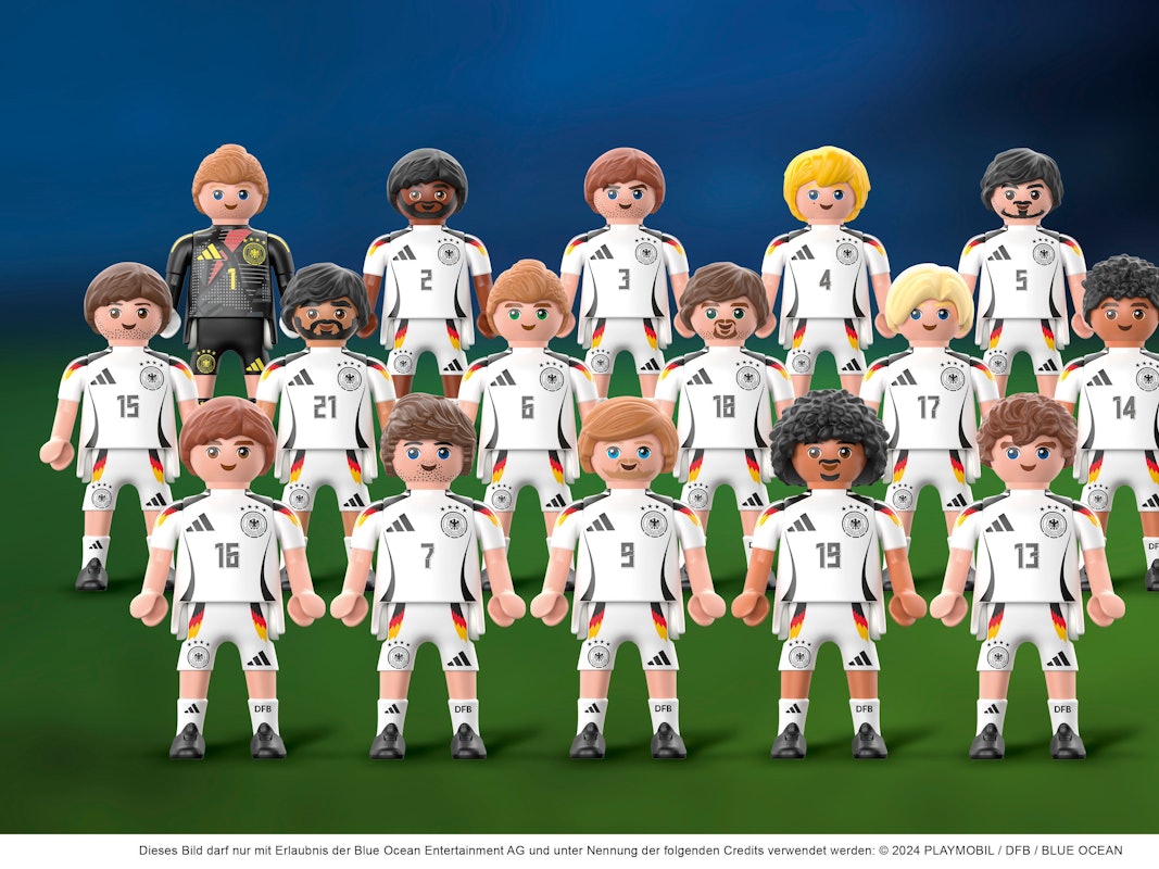 In Vorbereitung auf die Europameisterschaft 2024 kommen die DFB-Stars als original Playmobil-Figuren mit offizieller DFB-Lizenz in die EDEKA-Märkte.