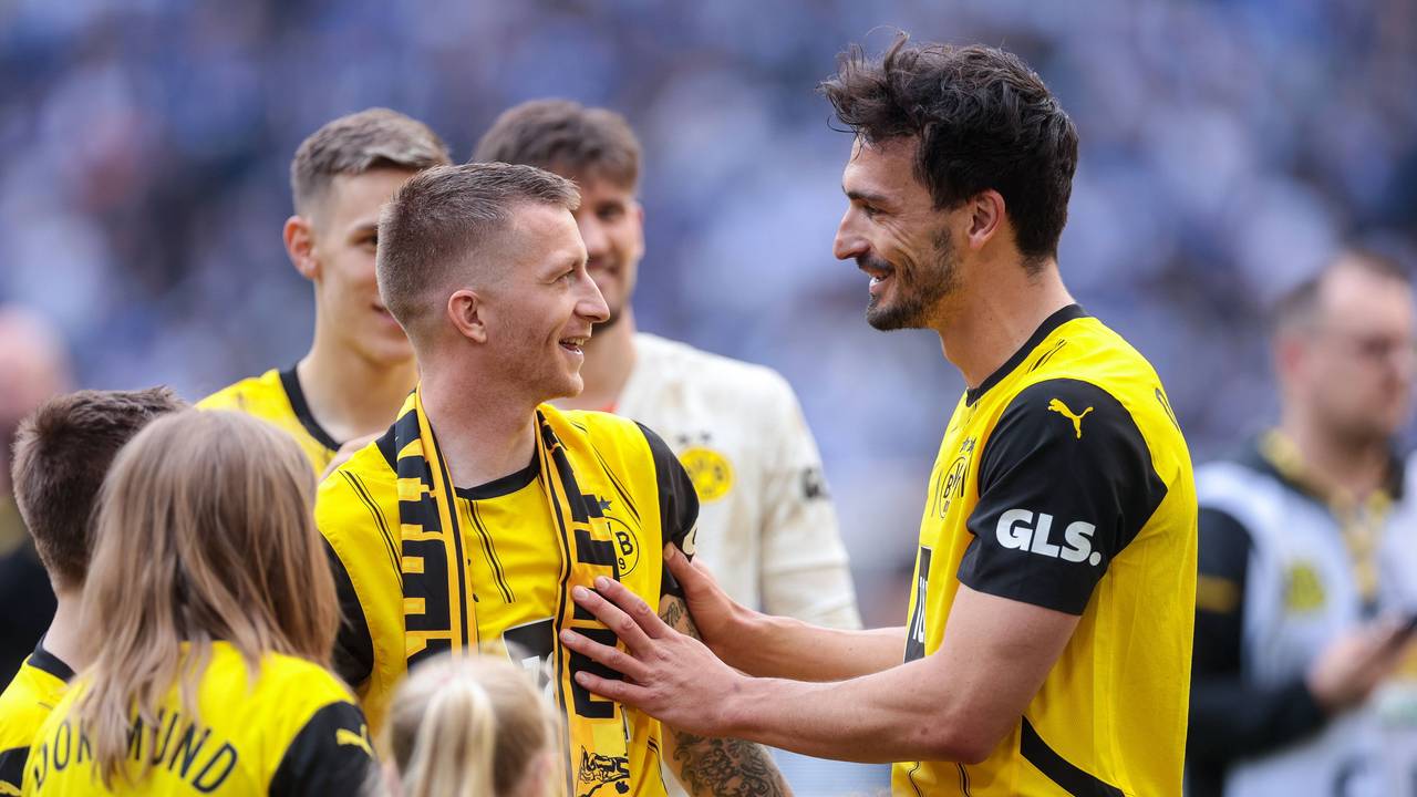 Marco Reus und Mats Hummels am 18. Mai 2024 nach dem BVB-Spiel gegen Darmstadt 98.