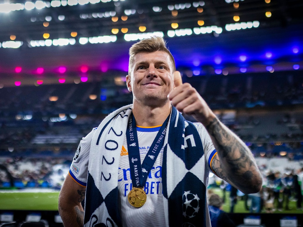 Toni Kroos nach dem gewonnenen Champions-League-Finale gegen Liverpool.