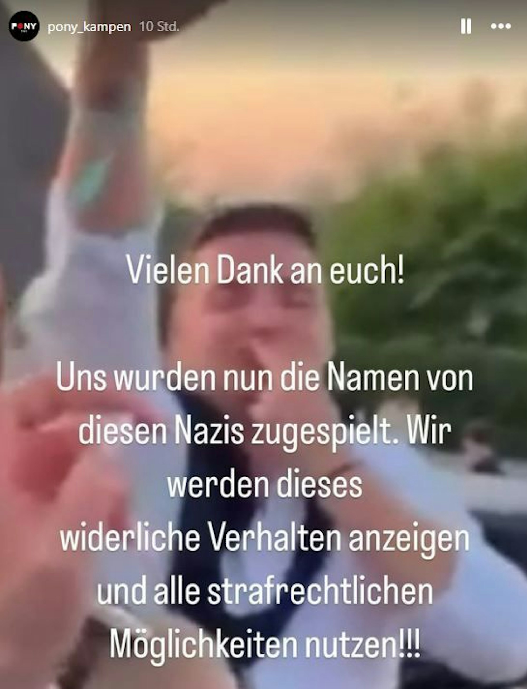 Der Screenshot vom 24. Mai 2024 zeigt einen Teil des Instagram-Statements der betroffenen Lokalität „Pony“ in Kampen auf Sylt.