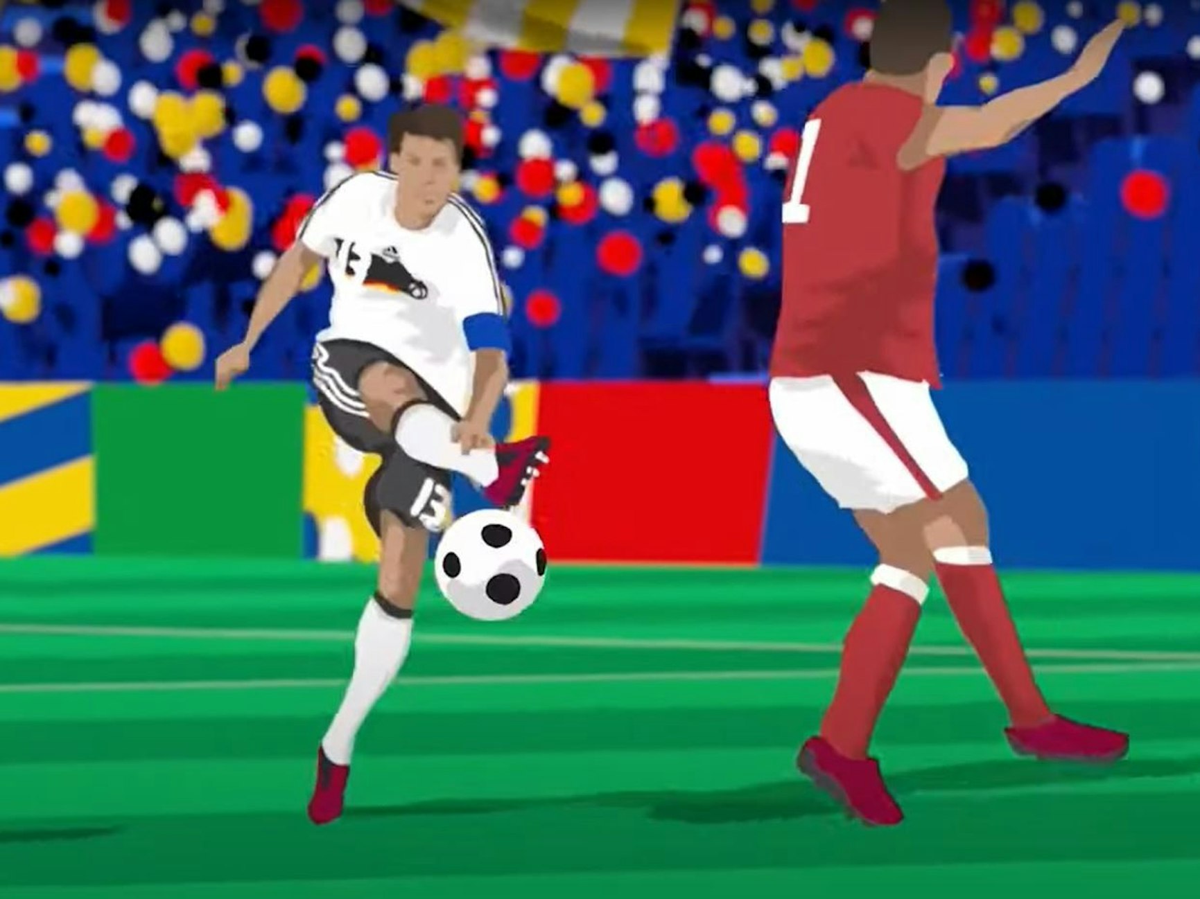 Michael Ballacks Tor gegen Österreich ist im offiziellen EM-Intro der Fußball-EM 2024 zu sehen.